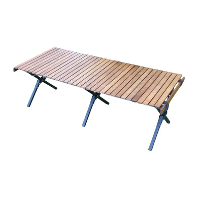 クイックキャンプ（QUICKCAMP） X脚 スリムウッドロールローテーブル　120×50cm qc-wtx120 中古