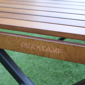 【組立確認済】 クイックキャンプ（QUICKCAMP） X脚 スリムウッドロールローテーブル　120×50cm qc-wtx120