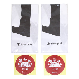 スノーピーク（snow peak） 雪峰祭2021年秋 手ぬぐい＆シール 各2枚セット ノベルティ 中古