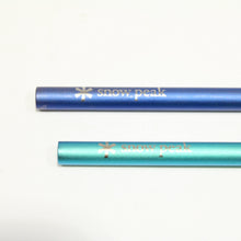 画像をギャラリービューアに読み込む, 美品 
スノーピーク（snow peak） チタンストロー 2本セット ブルー＆グリーン FES-222-1
