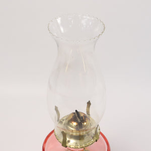 美品 
 江戸川屋ランプ　7分芯ランプ(ピンク油壺) 灯油ランプ S25720