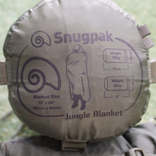 画像をギャラリービューアに読み込む, 美品 Snugpak(スナグパック)   ジャングルトラベル ブランケット 　オリーブ　寝袋・寝具　軽量　防災　キャンプ　丸洗い可