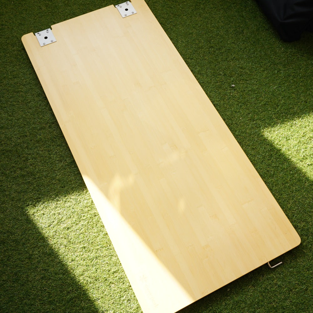 美品  スノーピーク（snowpeak） マルチファンクションテーブルロング竹 CK-117T テーブル・チェア　アイアングリルテーブル　IGT　天板 [6/19値下げ]