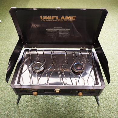 【希少な廃番カラー】ユニフレーム（UNIFLAME） ツインバーナー　ブラック US-1900 ストーブ・コンロ　ツーバーナー　プレミア