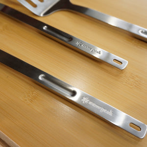 【廃番　入手困難】美品  スノーピーク（snowpeak） スタッキングキッチンツールSET CS-180 ステンレス・天然木ブナ　調理器具