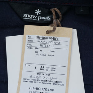 美品 スノーピーク（snowpeak） シャツワンピース SH-W00704NV ワンピース 古着 ネイビー レディース サイズ/L  [6/25値下げ]