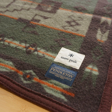 スノーピーク（snowpeak）PENDLETON　ペンドルトン ブランケット SI-19AU001OL ムチャチョ ストームパターン　ウール素材　オリーブ