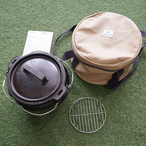廃番希少 スノーピーク（snowpeak） 雪峰ぶんぶく24＆収納ケースM SECS-101/CS-420BR 調理器具 ダッチオーブン 羽部分破損 収納ケースキズあり