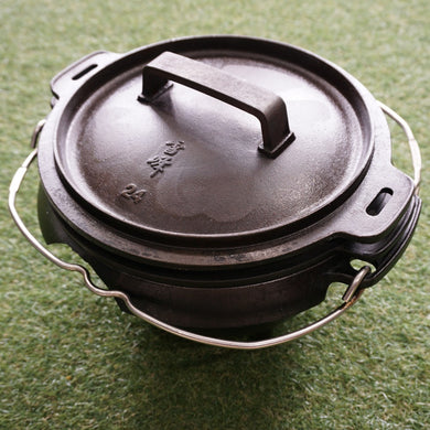 廃番希少 スノーピーク（snowpeak） 雪峰ぶんぶく24＆収納ケースM SECS-101/CS-420BR 調理器具 ダッチオーブン 羽部分破損 収納ケースキズあり