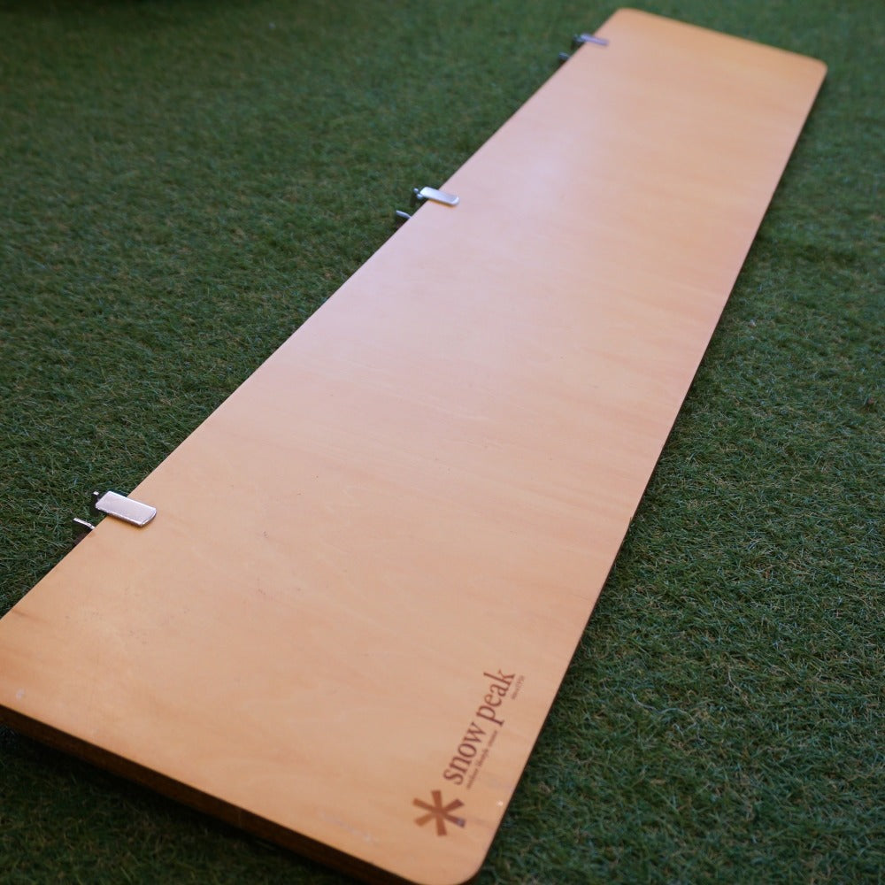 美品  希少なシナベニヤ材　スノーピーク（snowpeak） スライドトップロング　CK-134 テーブル・チェア　IGTアイアングリルテーブル専用オプション