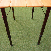 画像をギャラリービューアに読み込む, 美品  ビジョンピークス（VISIONPEAKS） バンブーソリッドコンパクトテーブル VP160402H01 テーブル・チェア　高さ2段階調節可