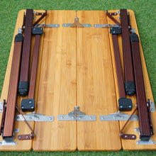 画像をギャラリービューアに読み込む, 美品  ビジョンピークス（VISIONPEAKS） バンブーソリッドコンパクトテーブル VP160402H01 テーブル・チェア　高さ2段階調節可