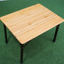 画像をギャラリービューアに読み込む, 美品  ビジョンピークス（VISIONPEAKS） バンブーソリッドコンパクトテーブル VP160402H01 テーブル・チェア　高さ2段階調節可