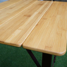 画像をギャラリービューアに読み込む, 美品  ビジョンピークス（VISIONPEAKS） バンブーソリッドコンパクトテーブル VP160402H01 テーブル・チェア　高さ2段階調節可
