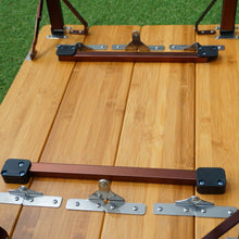 画像をギャラリービューアに読み込む, 美品  ビジョンピークス（VISIONPEAKS） バンブーソリッドコンパクトテーブル VP160402H01 テーブル・チェア　高さ2段階調節可