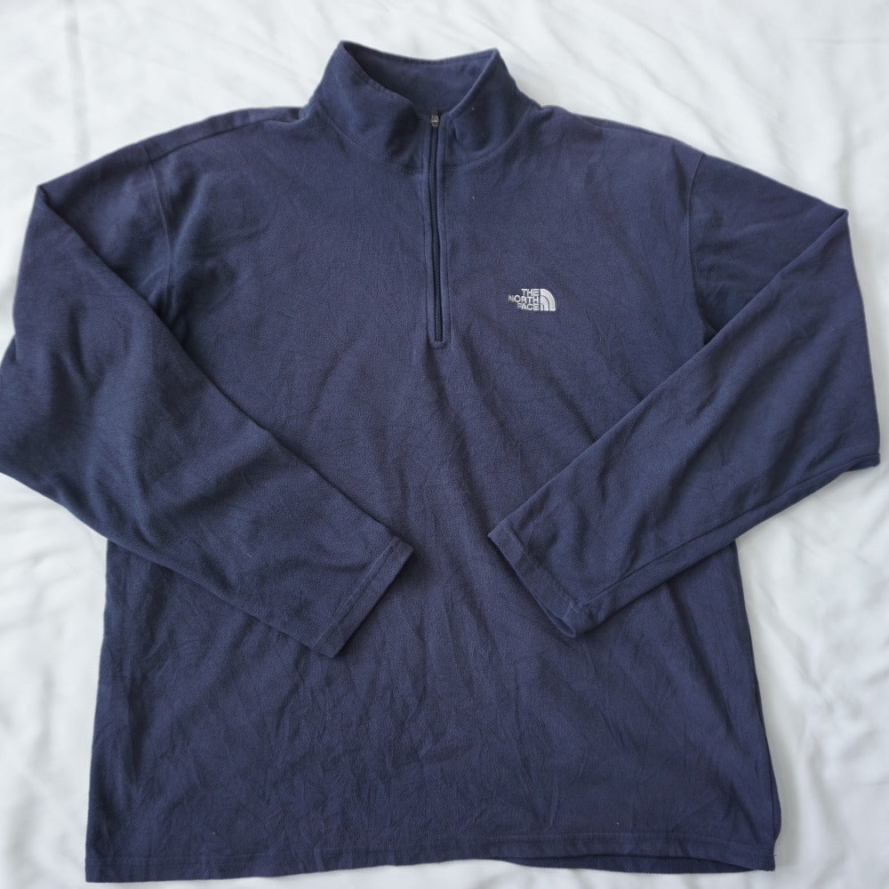 ザ・ノースフェイス（THE NORTH FACE） TKA100 ハーフジップフリース 古着 Tシャツ・カットソー ネイビー メンズ サイズ/M　アンダーシャツ [5/18値下げ]