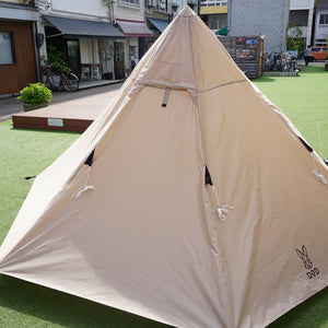【組立確認済】新品同様 ディーオーディー（DOD） ワンポールテント（S）＆グランドシート セット　T3-44-TN テント　ティピー　ソロ