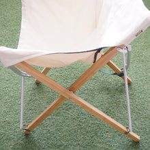 画像をギャラリービューアに読み込む, 美品 スノーピーク（snowpeak） Take!チェア LV-080 テーブル・チェア　アイボリー　竹　6号帆布　中央収束チェア