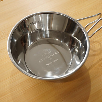 未使用 スノーピーク（snowpeak） ミラーポリッシュ シェラカップ2019 forロイヤルカスタマー バックパッカーズカップ テーブルウェア　記念品・非売品 [9/26値下げ]