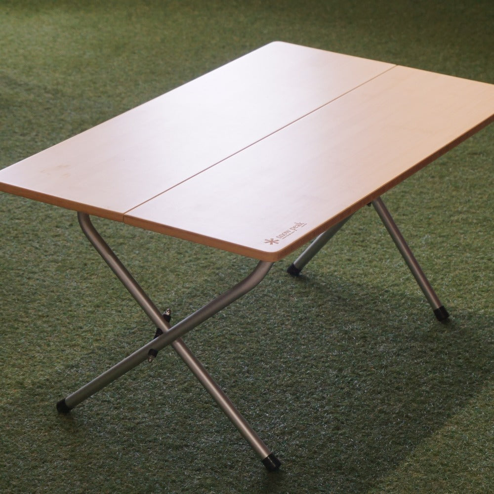 美品 スノーピーク（snowpeak） ワンアクションローテーブル竹 LV-100T テーブル・チェア　人気のロースタイル　竹集成材　アウトドアテーブル [10/30値下げ]