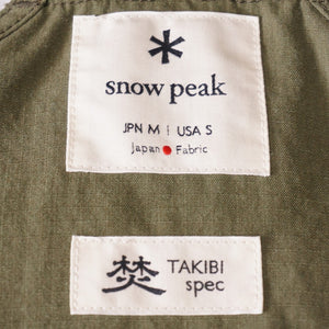 新品同様 スノーピーク（snowpeak） タキビベスト　カーキ JK-19SU106 ジャケット オリーブ メンズ サイズ/M　アラミド素材　燃えにくいベスト　焚火に最適 [送料無料]