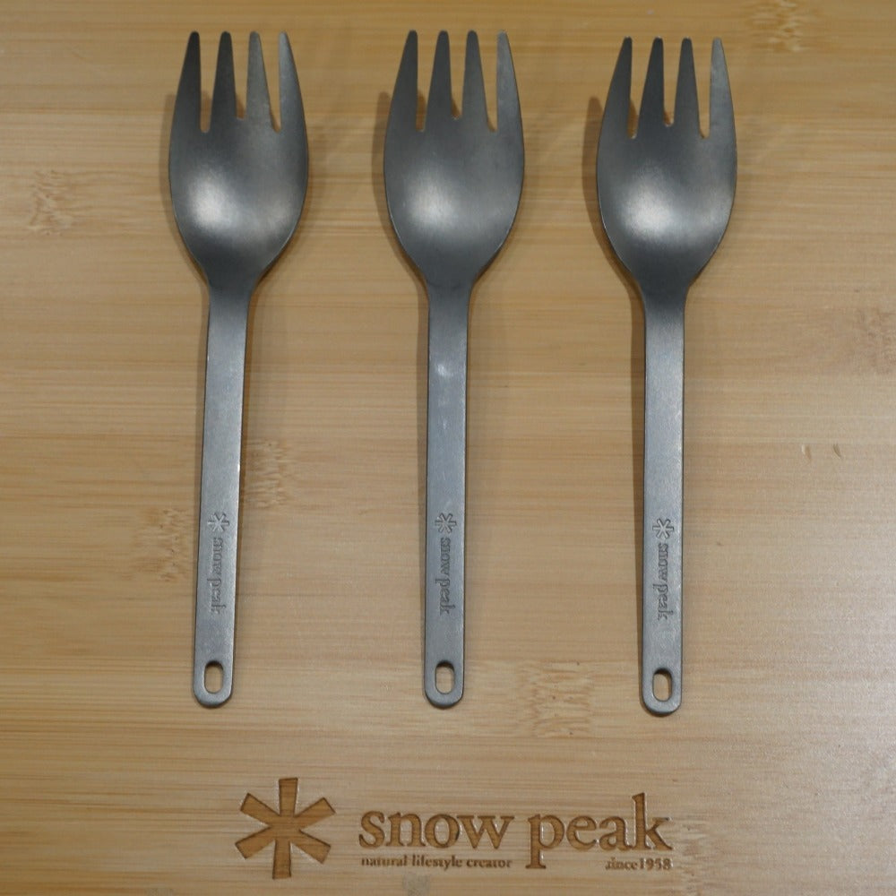 美品 スノーピーク（snowpeak） SCOO スクー　3本セット SCT-125 テーブルウェア　スプーンフォーク　カトラリー 　チタン製 [送料無料]