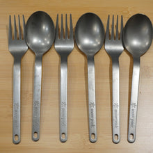 画像をギャラリービューアに読み込む, 美品 スノーピーク（snowpeak） ワッパー武器Ⅱ　3色セット SCT-002 テーブルウェア パープル/グレー/グリーン　チタン製　カトラリー　スプーン　フォーク [送料無料]