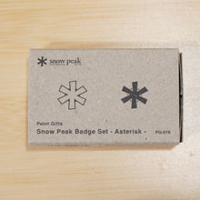 画像をギャラリービューアに読み込む, 未使用 スノーピーク（snow peak） ピンバッジセット アスタリスク PG-019 フィールドギア　ポイントギフト　非売品　リュック　帽子　ワンポイントアクセントに [送料無料]