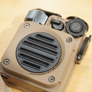 【動作確認済】新品同様 ミューゼン（muzen）WILD MINI ポータブル BLUETOOTH スピーカー フィールドギア Desert yellow ライト機能付き [送料無料]