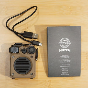 【動作確認済】新品同様 ミューゼン（muzen）WILD MINI ポータブル BLUETOOTH スピーカー フィールドギア Desert yellow ライト機能付き [送料無料]