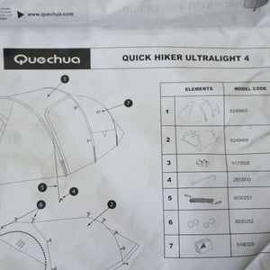 ケシュア【Quechua】 ウルトラライト4 1621159 クイックハイカー テント
 [送料無料]