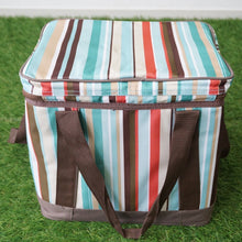 画像をギャラリービューアに読み込む, 美品 
 ロゴス【LOGOS】 デザインクーラー25 ブルーストライプ 81670705 クーラー・保温