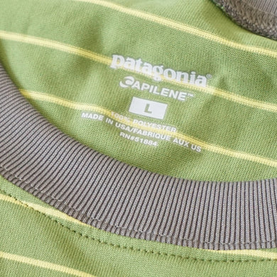 美品 
 パタゴニア【patagonia】 ボーダーTシャツ Tシャツ・カットソー
 グリーン メンズ