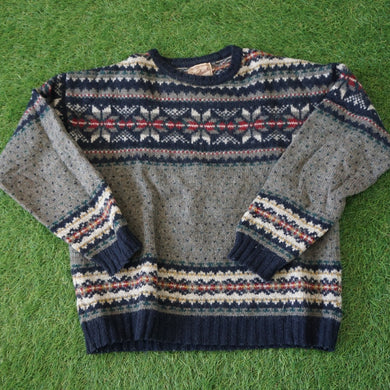 美品 
 ウールリッチ【WOOLRICH】 総柄セーター S373 ニット
 ネイビー メンズ