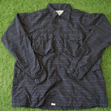 未使用 
 ガーデナーハーフ SF-201617 ササフラス(SASSAFRAS)  Taffeta Border シャツ・ブラウス
 ブラック メンズ