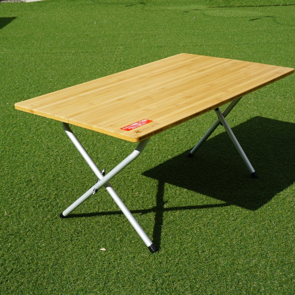 美品 
 スノーピーク【snow peak】 ワンアクションローテーブル竹 LV-100TR テーブル・チェア