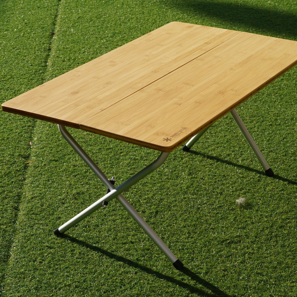 美品 
 スノーピーク【snow peak】 ワンアクションローテーブル竹 LV-100T テーブル・チェア