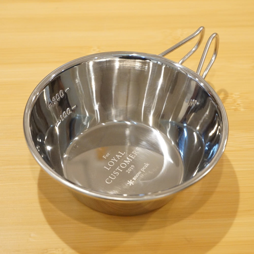 未使用 
 スノーピーク【snow peak】 ミラーポリッシュシェラカップ2019 for LOYAL CUSTOMERS バックパッカーズカップ テーブルウェア
