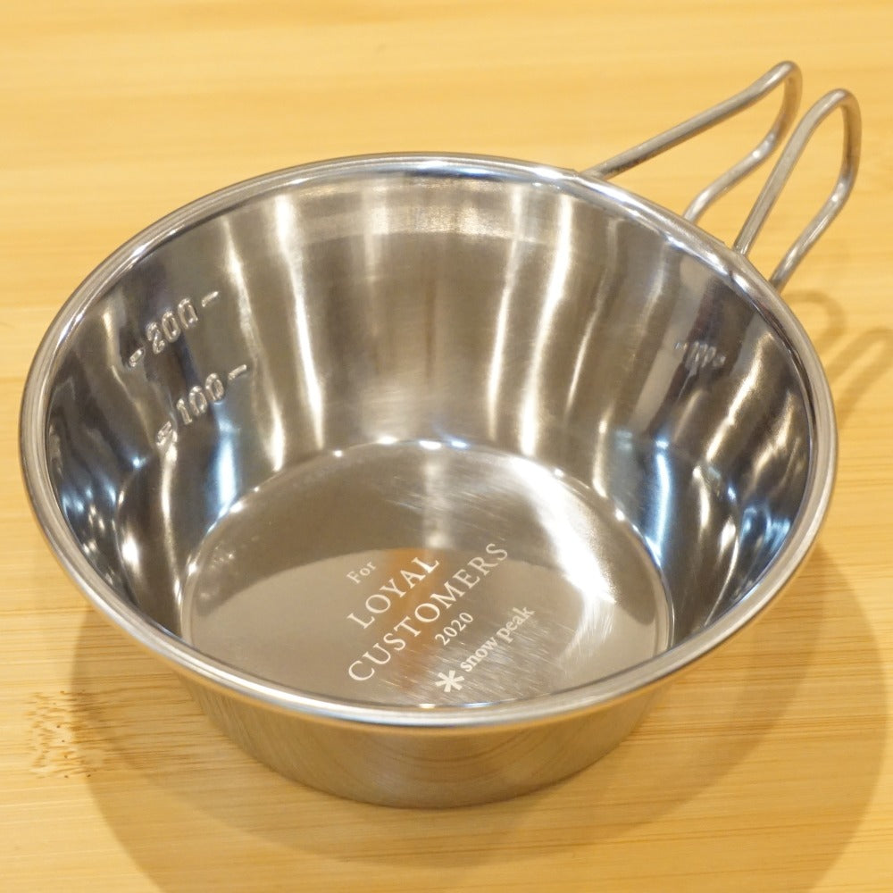 未使用 
 スノーピーク【snow peak】 ミラーポリッシュシェラカップ2020 for LOYAL CUSTOMERS バックパッカーズカップ テーブルウェア