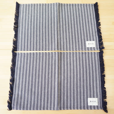 未使用 スノーピーク（snow peak） Cotton Herringbone Stripe TableMat コットンヘリンボーン ストライプテーブルマット2枚 UO-AC-20AU004NV  Navy ネイビー