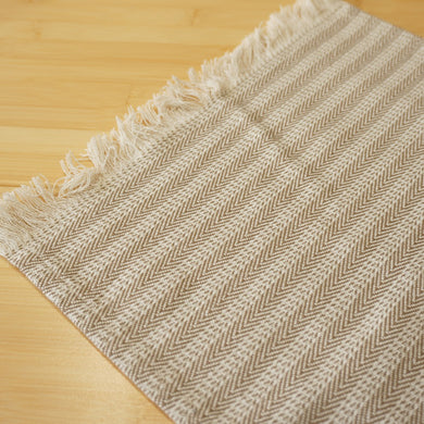 未使用 スノーピーク（snow peak） Cotton Herringbone Stripe TableMat  コットンヘリンボーン ストライプテーブルマット UO-AC-20AU004BG  Beige ベージュ