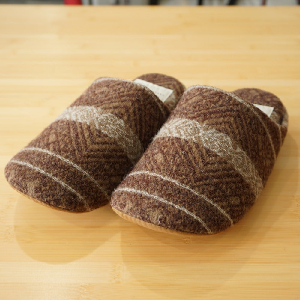未使用 スノーピーク（snow peak） Shetland Cotton JQ Room Shoes シェットランドコットン JQ ルームシューズ 1 Brown UO-AC-20AU00700BR 約22cm〜24.5cm